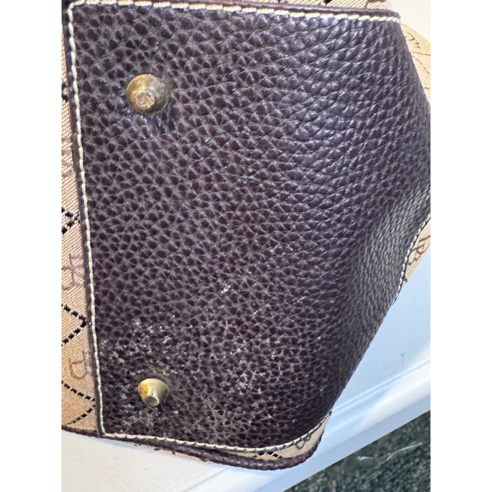 Dooney & Bourke Beige and Brown Satchel Handbag - Picture 13 of 16